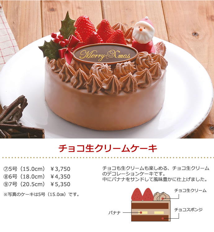 チョコ生クリームケーキ