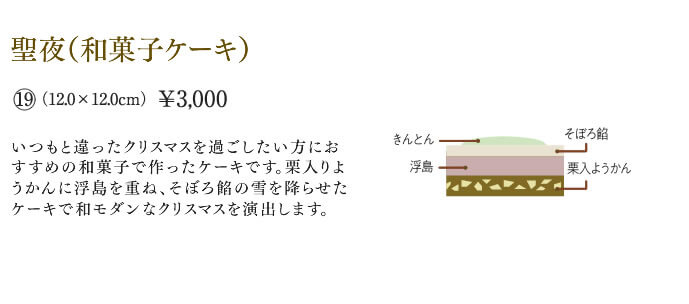 聖夜（和菓子ケーキ）　3000円